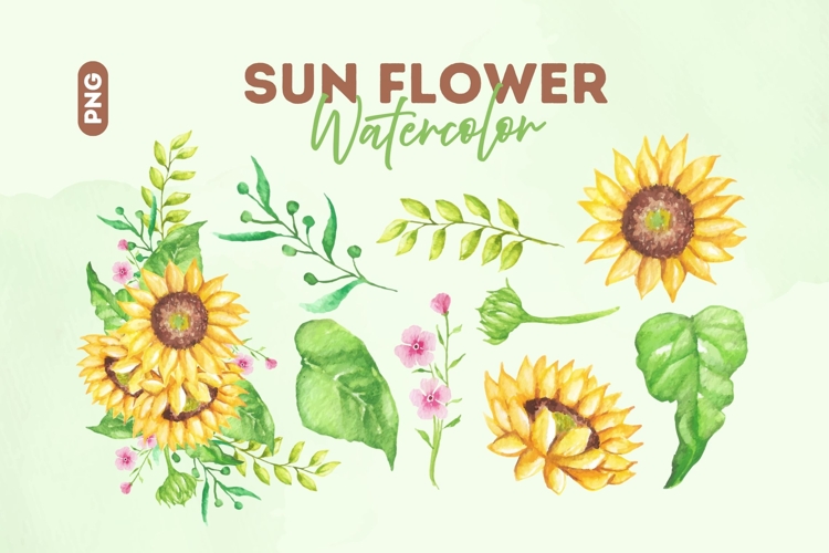 Watercolor Sunflower Clipart Image 12