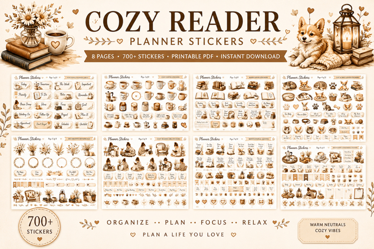 Cozy Boho Planner Stickers