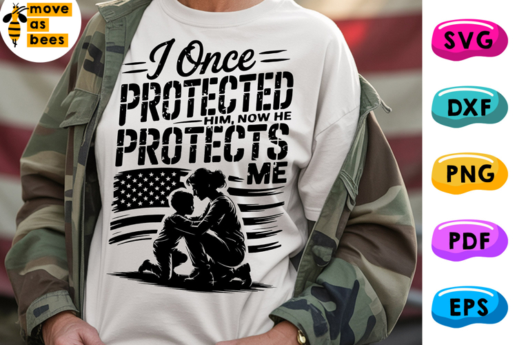 I Once Protected Him Now Protects Me Svg, Png, Military Mom