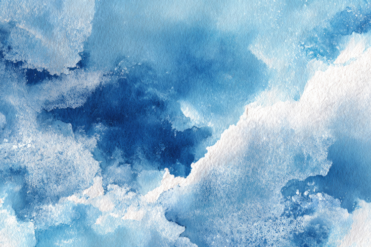 Abstract Blue and White Watercolor Painting Background