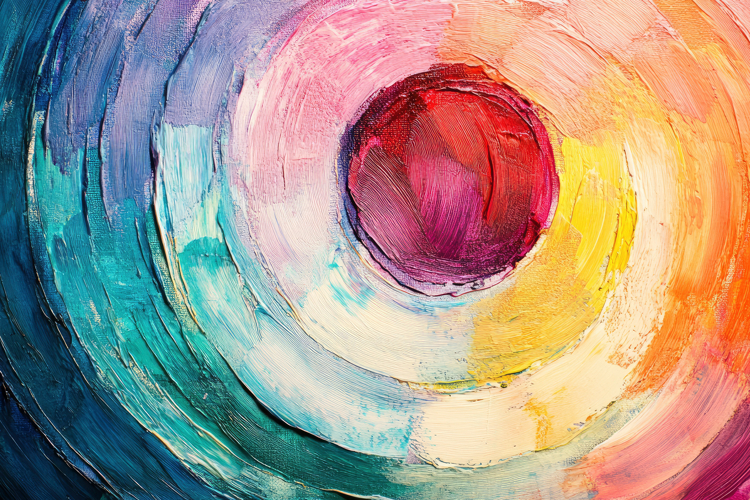 Abstract Painting Round Background Wallpaper