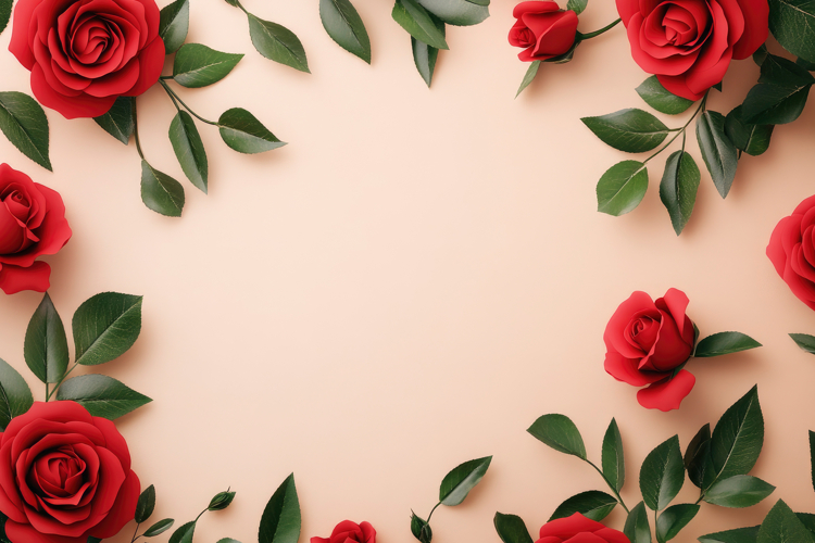 Red Rose Frame Background Wallpaper