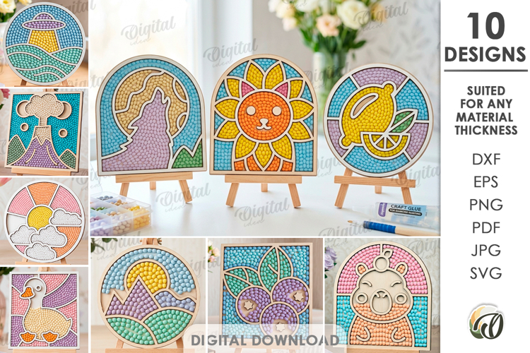 Diamond Mosaic Blanks Bundle Laser Cut. Diamond Painting SVG