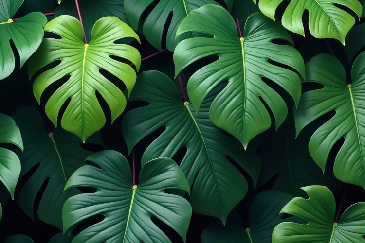 Tropical Green Leaves Background