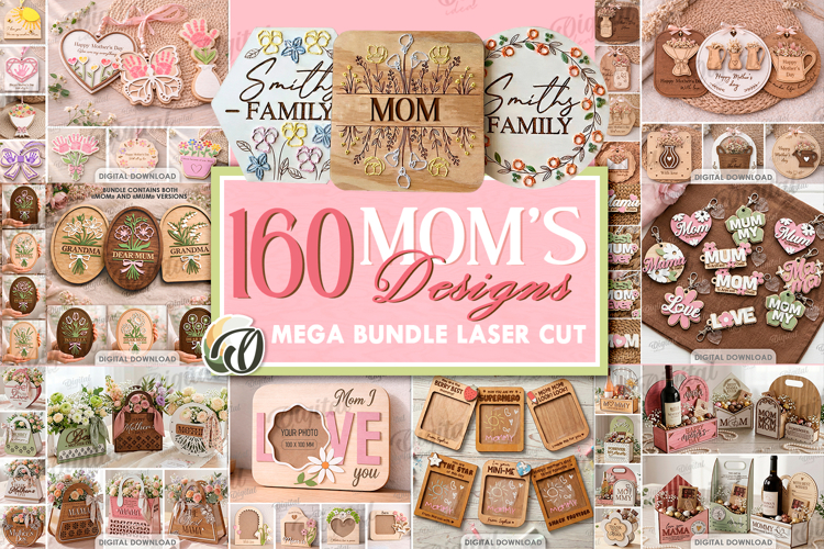 3D Mothers day Mega Bundle Laser cut. Grandma gift SVG