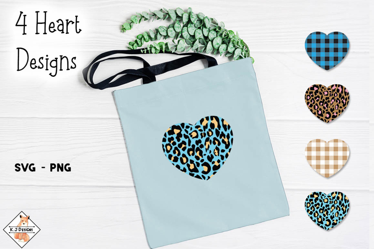 Heart Leopard Pattern Designs SVG - PNG