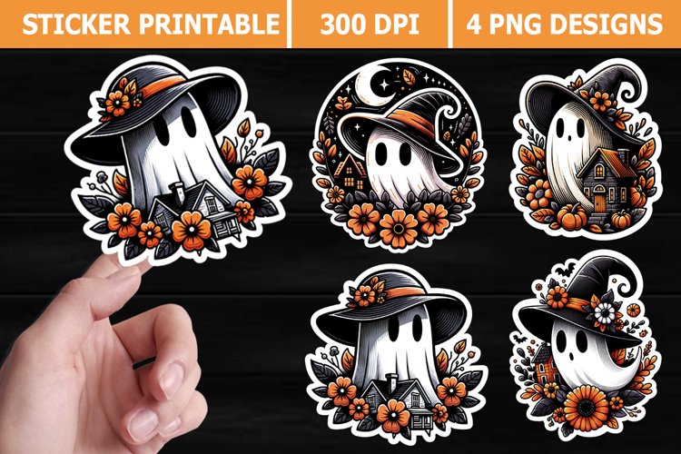 Halloween Ghost Sticker Printable | High Quality 300 Dpi