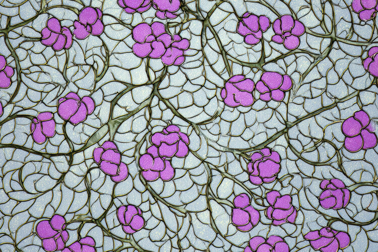 Stained Glass Flower Pattern Background Wallpaper example image 1