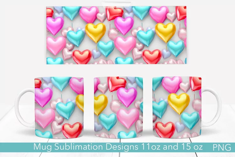 Tender Hearts Mug Design | 11 and 15 oz. 3D Puff