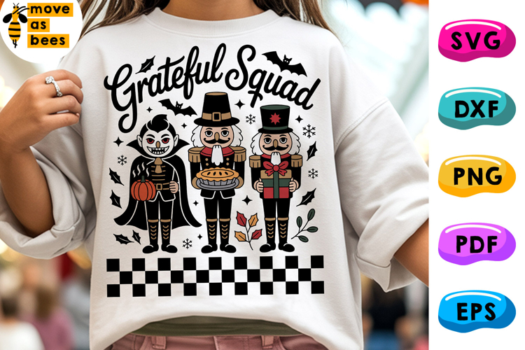 Grateful Squad Svg, Png, Halloween, Thanksgiving, Christmas example image 1