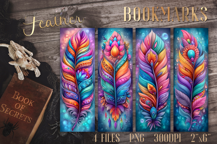 Feather Printable Bookmarks | Bookmark Sublimation PNG