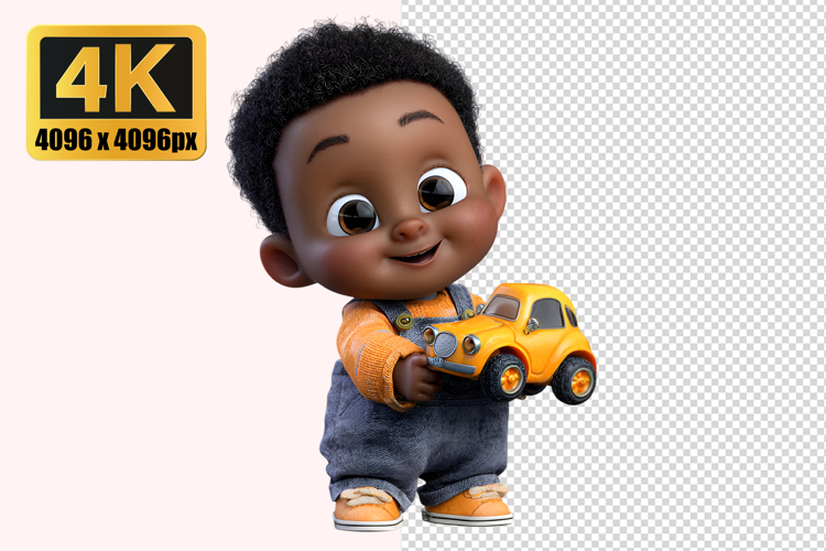 Young Boy with Curly Black Hair Transparent PNG