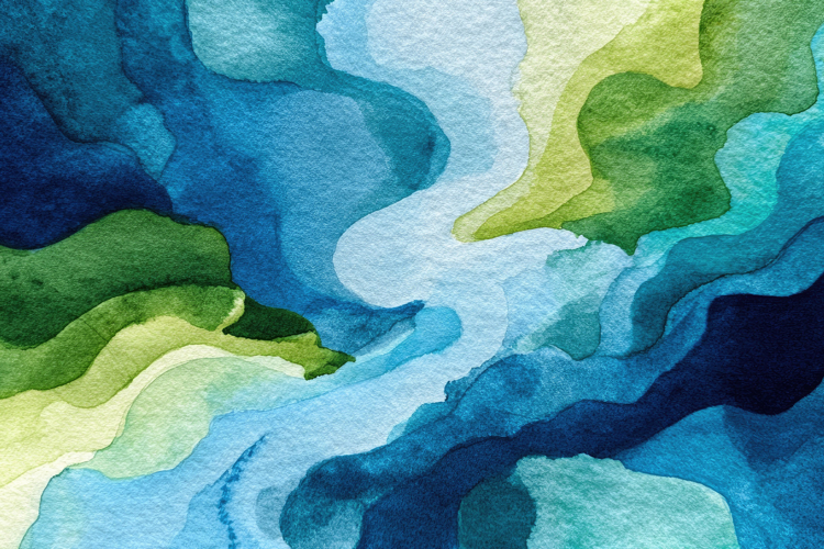 Watercolor Blue and Green Texture Background Wallpaper example image 1