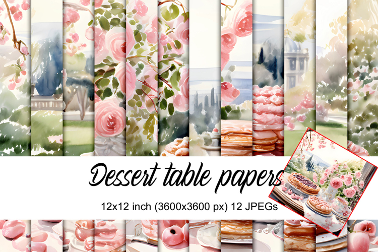 Dessert Table Digital Papers