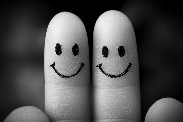 Fingers with Smile Background Wallpaper