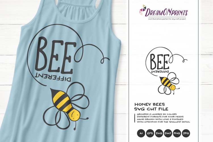 Funny Bee SVG | Be Different Quotes SVG example image 1