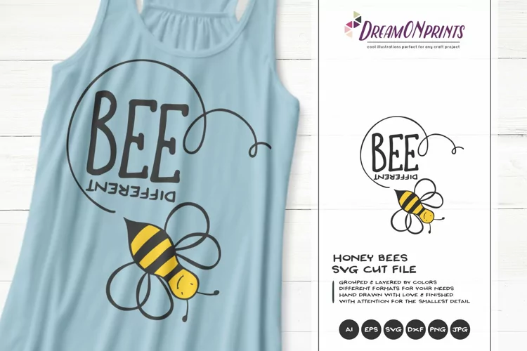Funny Bee SVG | Be Different Quotes SVG