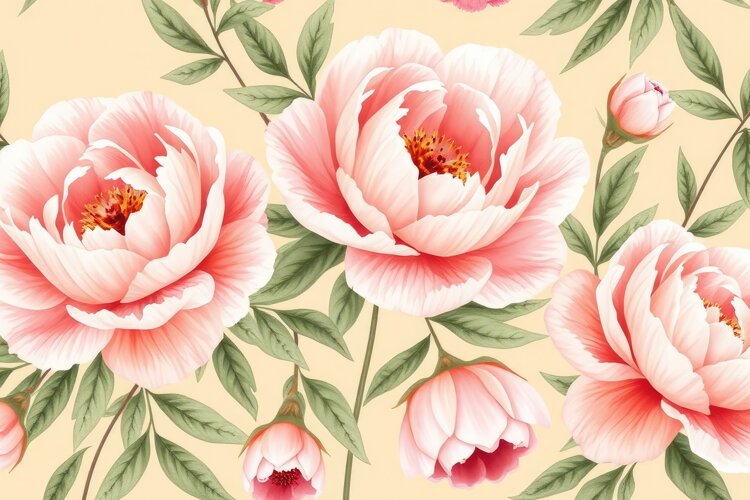 Pink Peony Flowers Background example image 1
