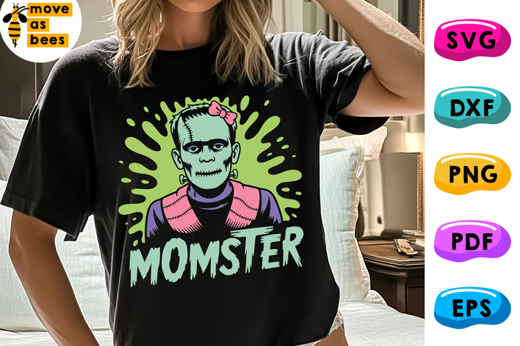 Momster Svg, Png, Mom Halloween Shirt Svg, Lady Frankenstein