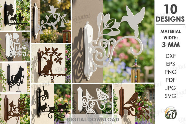 Outdoor Wall Brackets Bundle Laser Cut. Hanging SIgn SVG