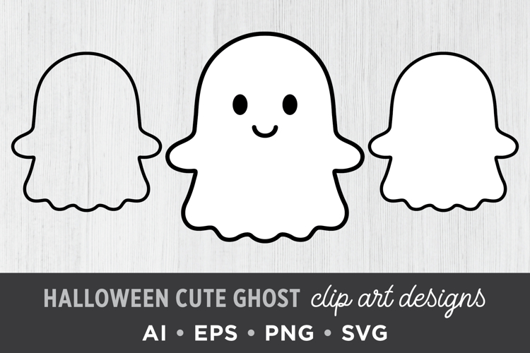 Halloween Cute Ghost Clip Art Set