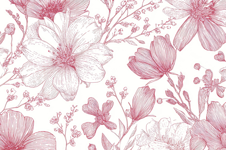 Botanical Floral Pattern Background Wallpaper