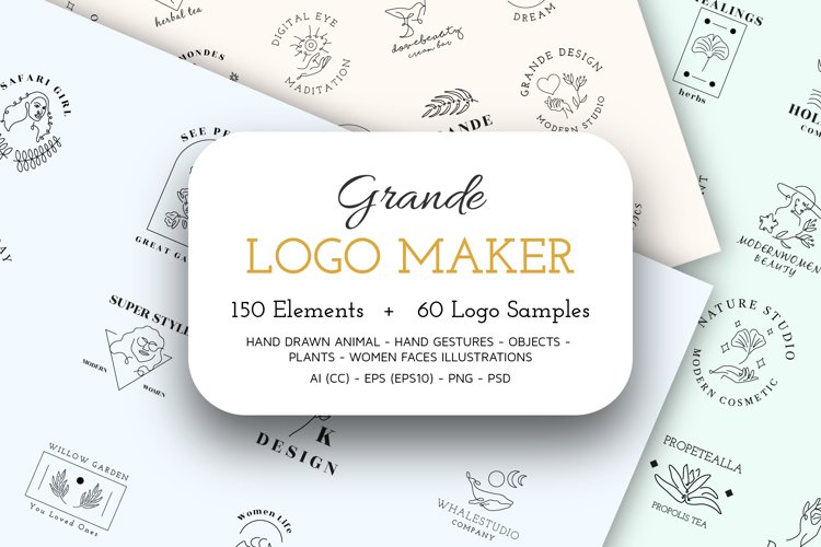 Grande Logo Maker 150 Elements - 60 Logo Templates