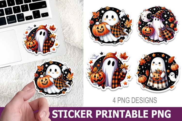 Halloween Ghost Sticker Printable | High Quality 300 Dpi
