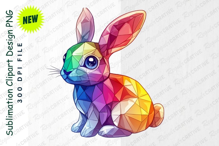 Geometric Rabbit Vector Illustration Colorful Polygonal