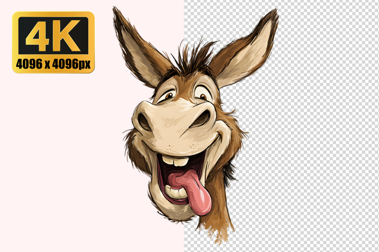 Donkey with a Tongue Sticking Out Transparent PNG