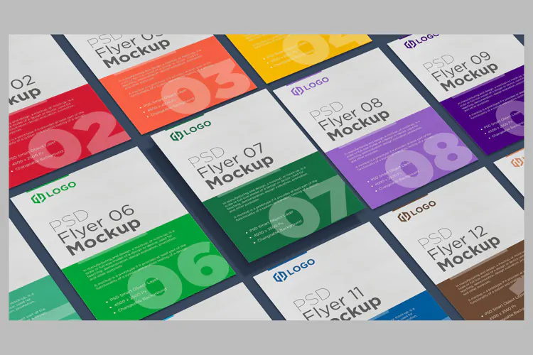 Flyer Poster Collage Mockup A4 PSD Template
