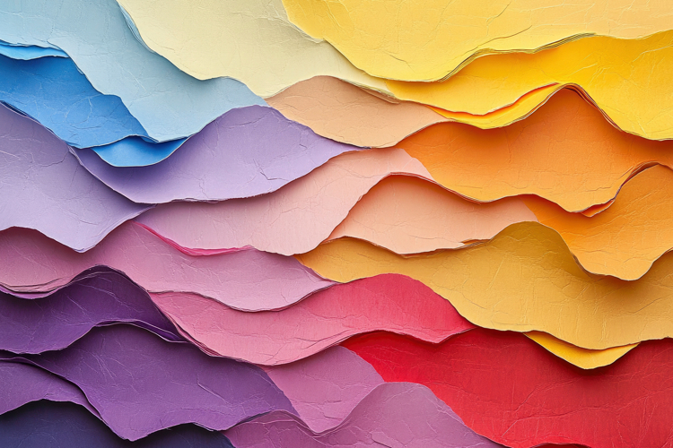 Colorful Waves Paper Texture Background Wallpaper