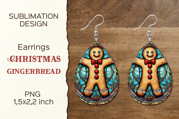 Christmas Gingerbread|Earring Teardrop|Sublimation Design