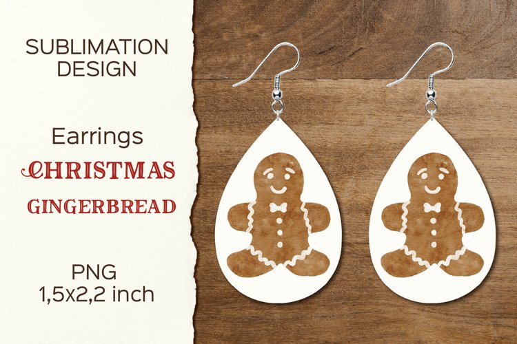 Christmas Gingerbread|Earring Teardrop|Sublimation Design