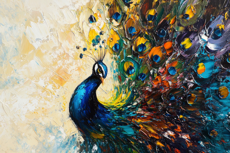 Abstract Paint Peacock Background Wallpaper