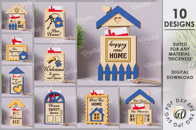 Housewarming Gift Card Holders Bundle Laser Cut