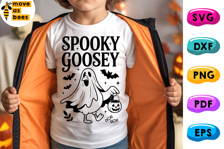 Spooky Goosey Svg, Png Halloween Shirt Svg, Goose Ghost Svg example image 1