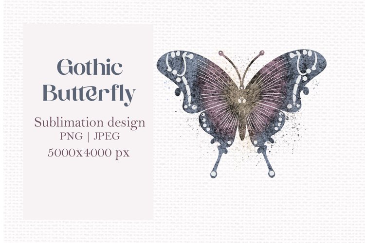 Gothic butterfly sublimation design png