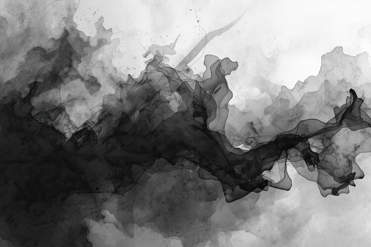 Abstract Black and White Ink Wash Texture example image 1