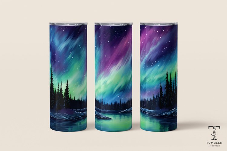 Alcohol Ink Northern Lights 20oz Sublimation Tumbler Wrap