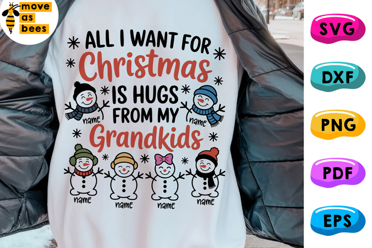 All I Want For Christmas Is Hugs From My Grandkids Svg, Png