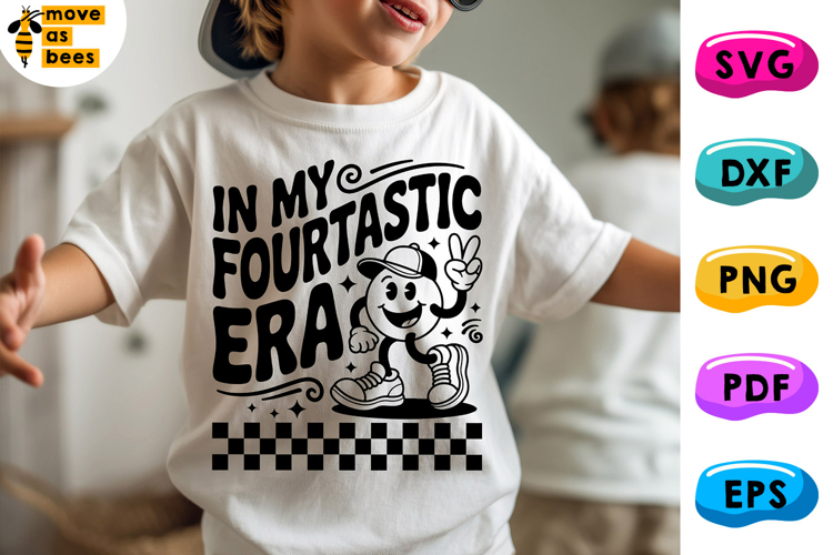 In My Fourtastic Era Svg, Png, 4th Birthday Boy Shirt Svg