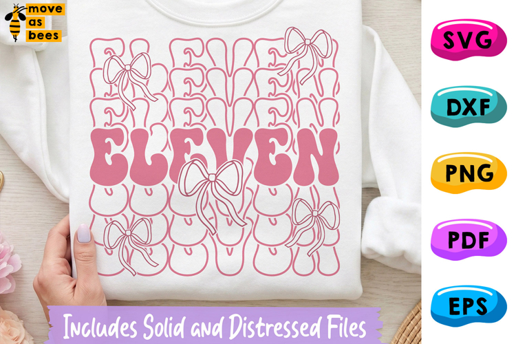 11th Birthday Girl SVG, PNG, Eleven, Preppy Bow Girl Shirt