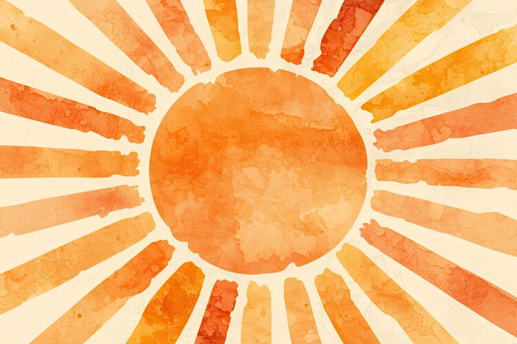 Warm Orange Sunburst Background Wallpaper example image 1