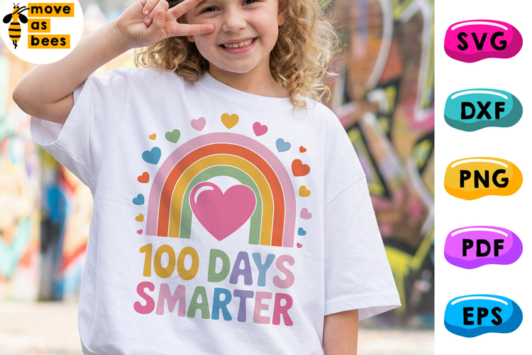 100 Days Smarter Svg, Png, 100 Days Of School Kids Shirt Svg