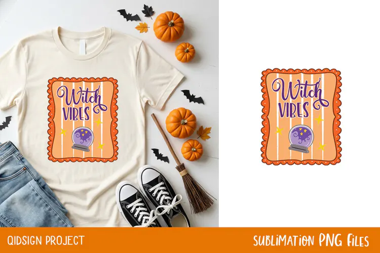 Witch Vibes Halloween Sublimation PNG