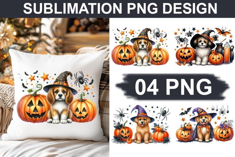 Halloween Dog - Pillow Sublimation PNG Design