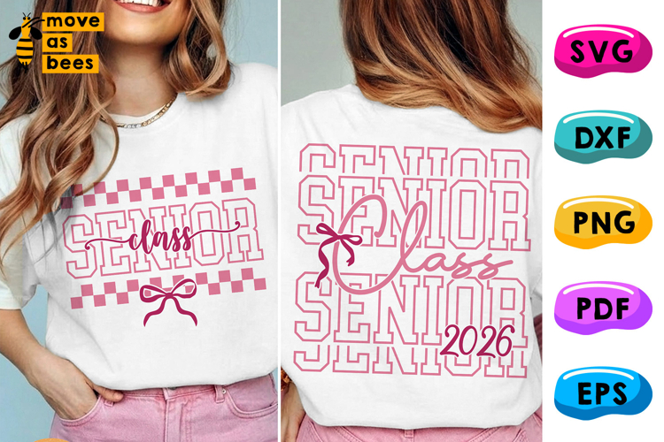 Senior Class Of 2026 SVG, PNG, Preppy Bow, Girl Senior Shirt