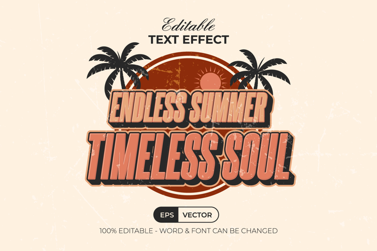 Summer Text Effect Vintage Style