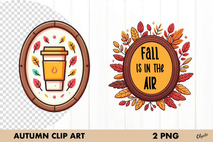 Fall Frame, Autumn Frame. Clipart PNG